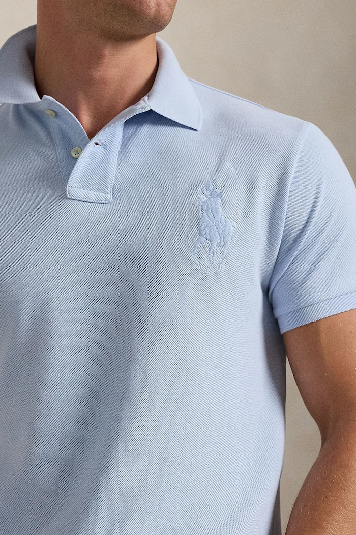 Βαμβακερό μπλουζάκι πόλο Polo Ralph Lauren μπλε 710938137