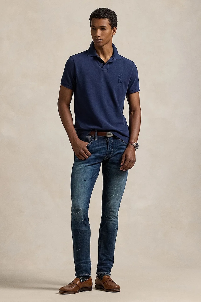 Одяг Бавовняне поло Polo Ralph Lauren 710938137 темно-синій