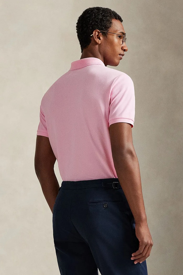 Polo Ralph Lauren πόλο ανδρικό από βαμβάκι με ελαστάν 710941439 ροζ SS26