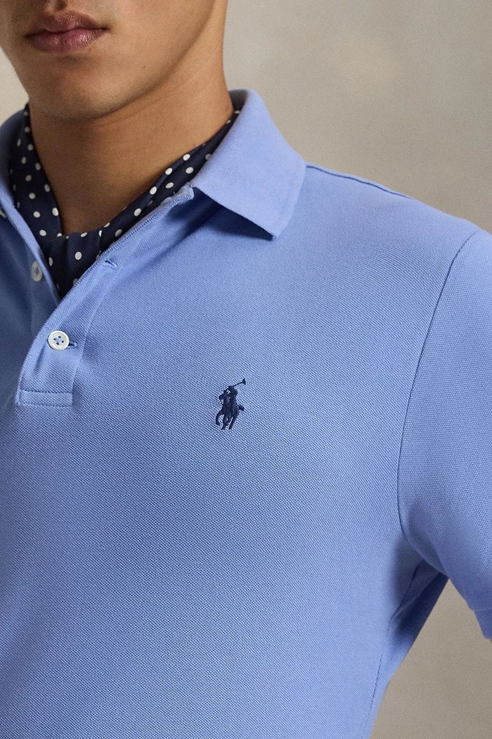 Polo Ralph Lauren πόλο από βαμβάκι με ελαστάν ανδρικό μπλε 710941439