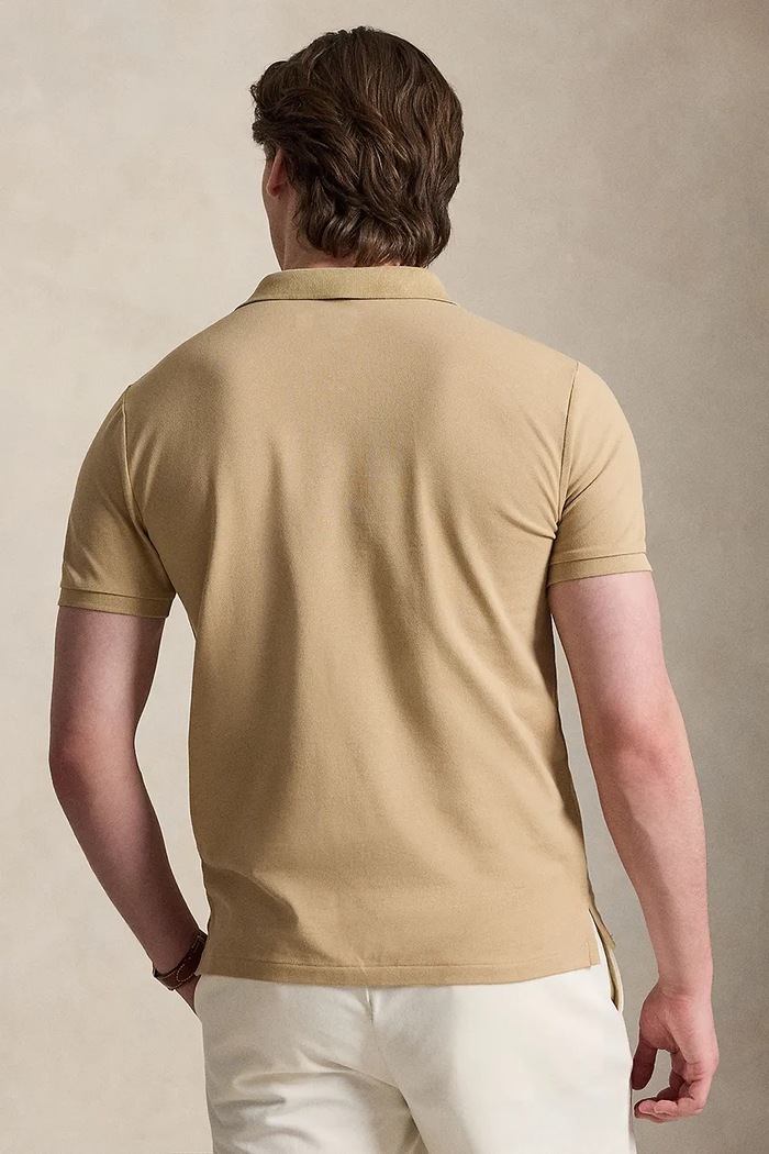 Polo Ralph Lauren polo bawełniane z elastanem męskie 710941439 beżowy SS26