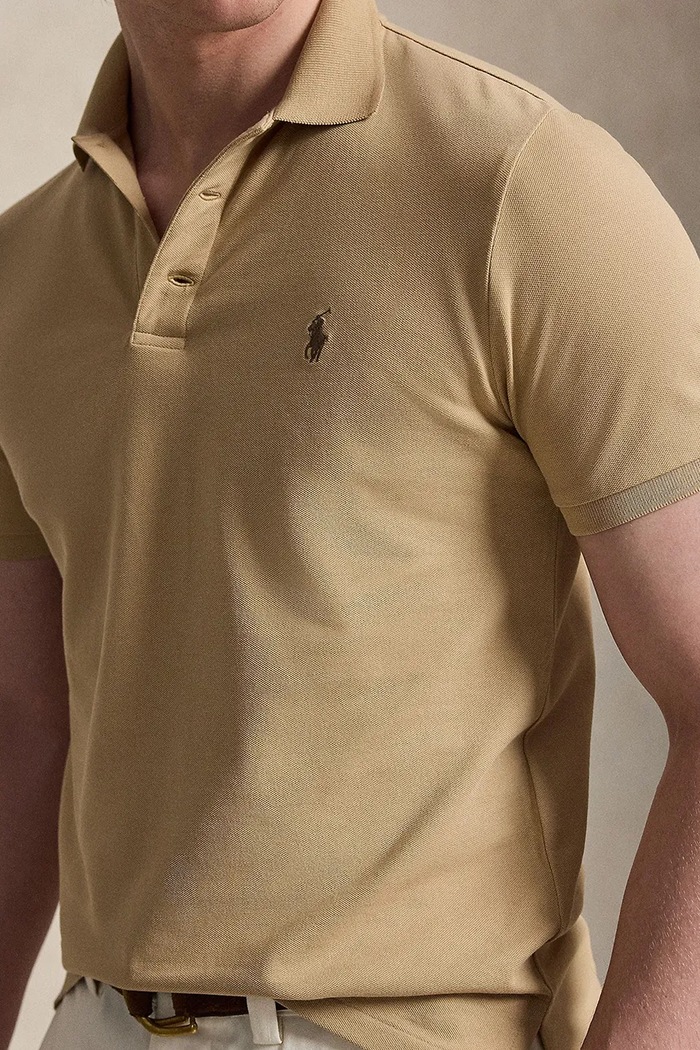 Polo Ralph Lauren polo bawełniane z elastanem męskie beżowy 710941439