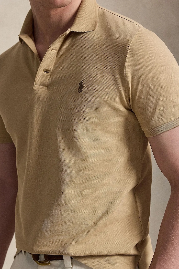 Polo Ralph Lauren polo bawełniane z elastanem męskie beżowy 710941439