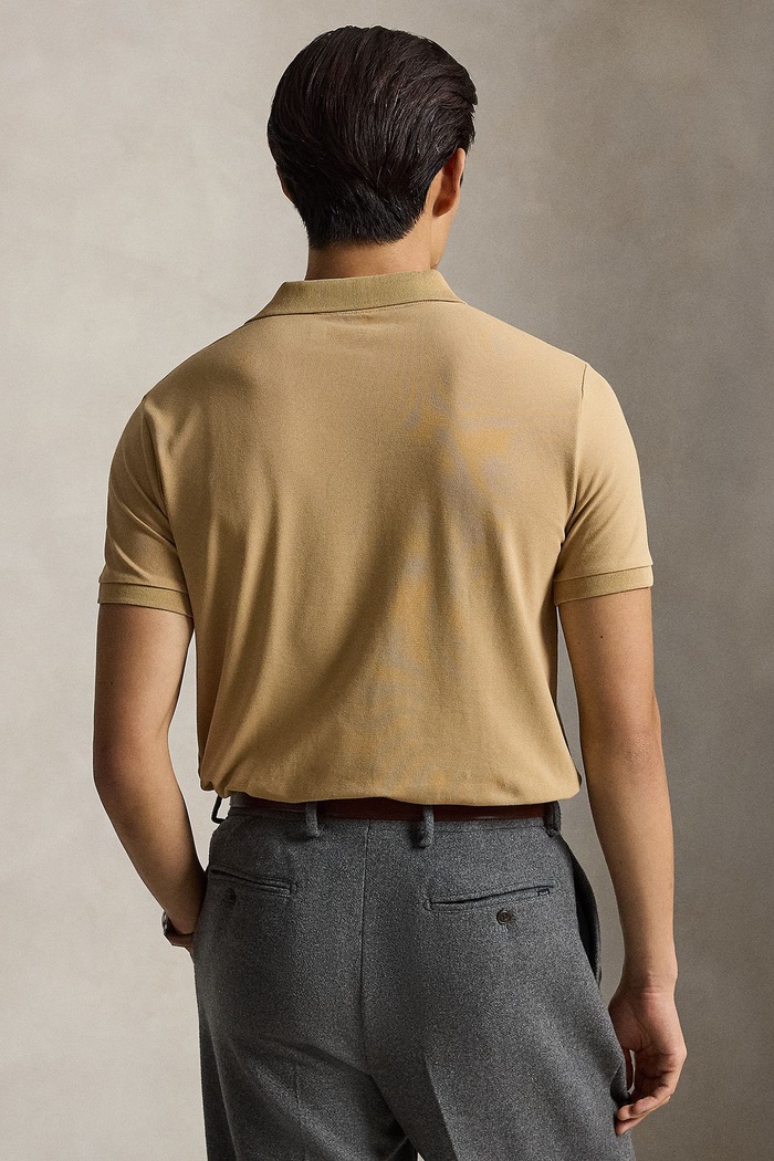 Polo Ralph Lauren Polo męskie bawełniane z elastanem 710941439 brązowy SS26