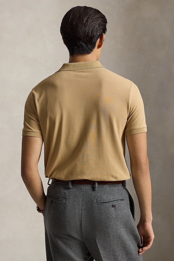 Polo Ralph Lauren Polo męskie bawełniane z elastanem 710941439 brązowy SS26