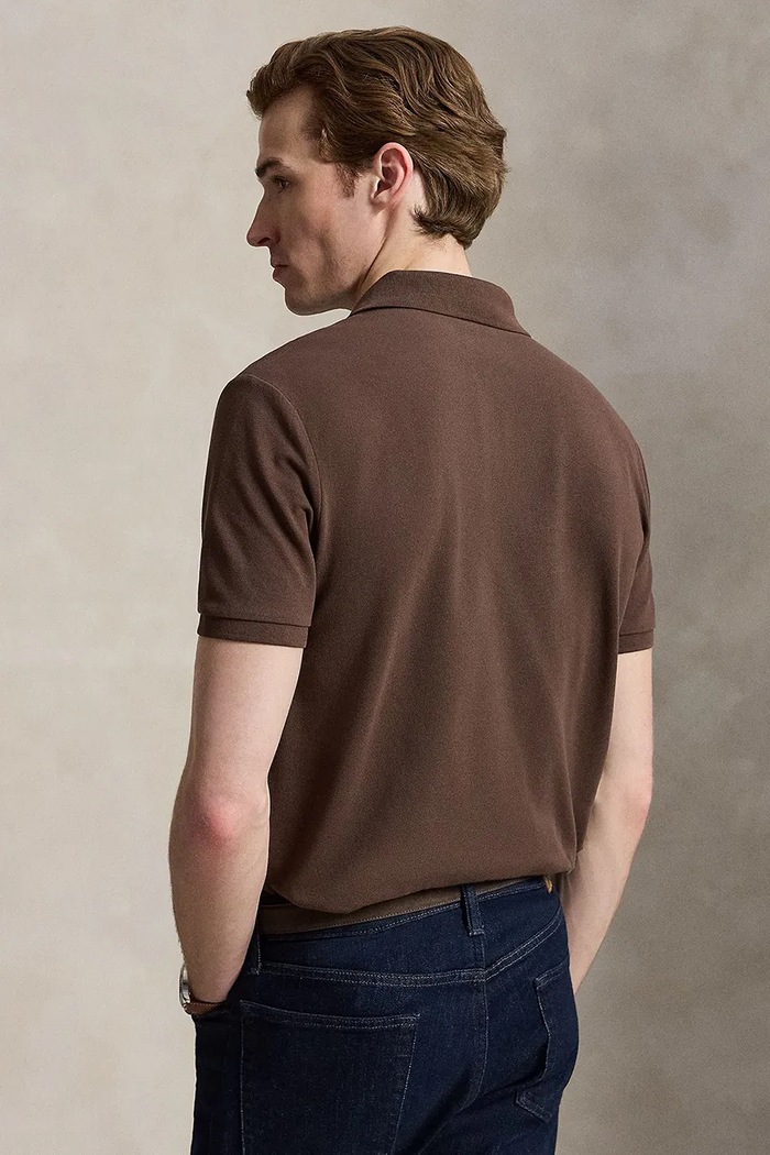 Polo Ralph Lauren polo męskie bawełniane z elastanem 710941439 brązowy SS26