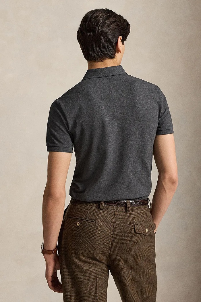 Polo Ralph Lauren polo męskie bawełniane z elastanem 710941439 szary SS26