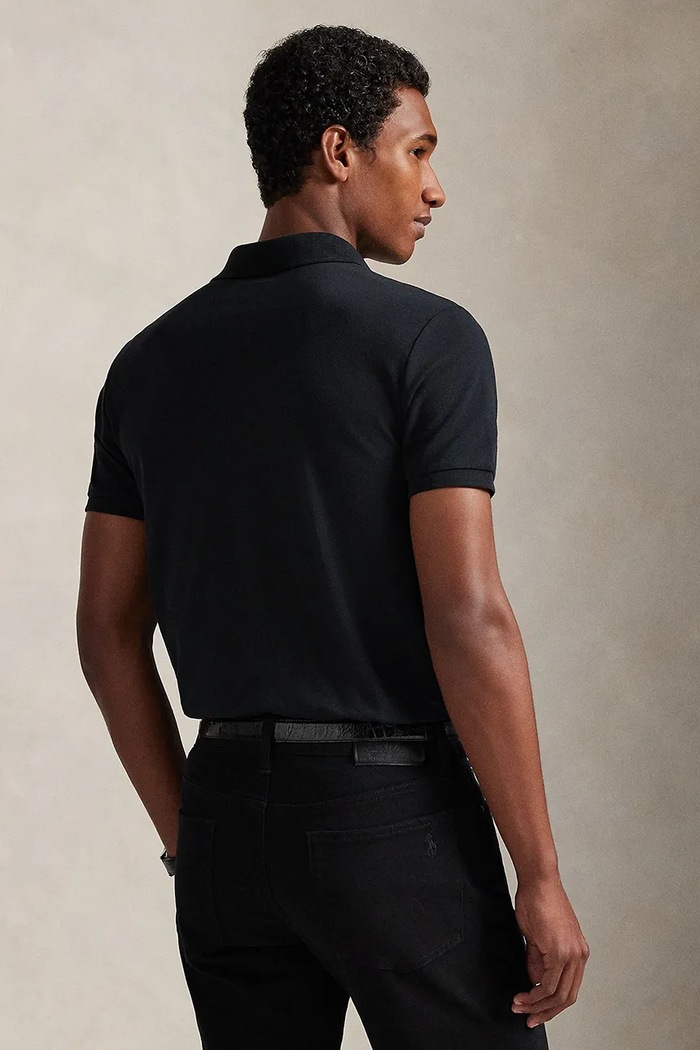 Polo Ralph Lauren πόλο ανδρικό από βαμβάκι με ελαστάν 710941439 μαύρο SS26