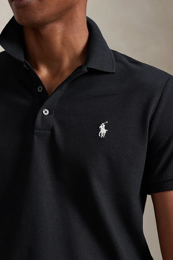 Polo Ralph Lauren πόλο ανδρικό από βαμβάκι με ελαστάν μαύρο 710941439