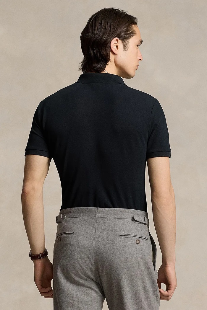 Polo Ralph Lauren πόλο ανδρικό βαμβακερό με ελαστάν 710941439 μαύρο SS26