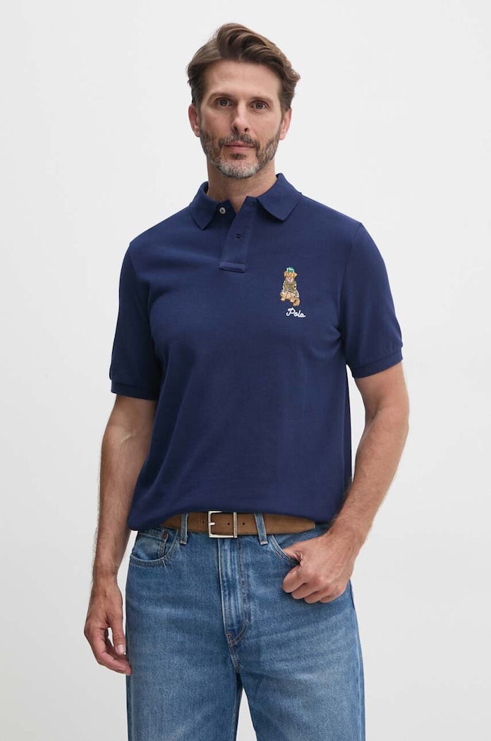 Polo Ralph Lauren polo bawełniane regular granatowy 710953336