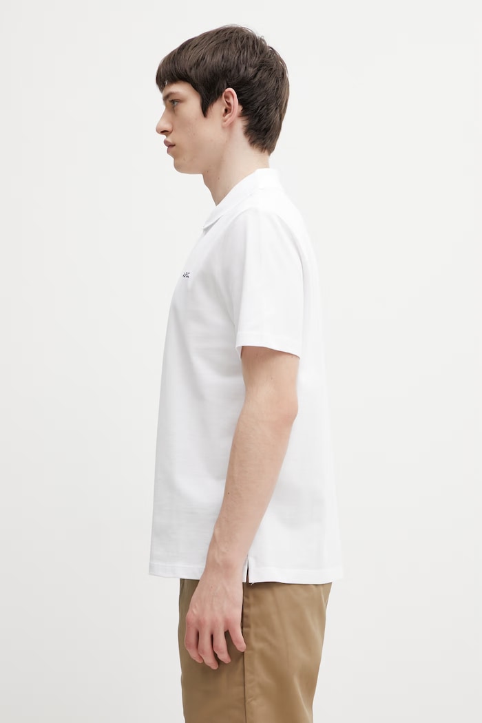 A.P.C. męskie bawełniane polo standard GOTS COGWZ.H26342 biały SS26