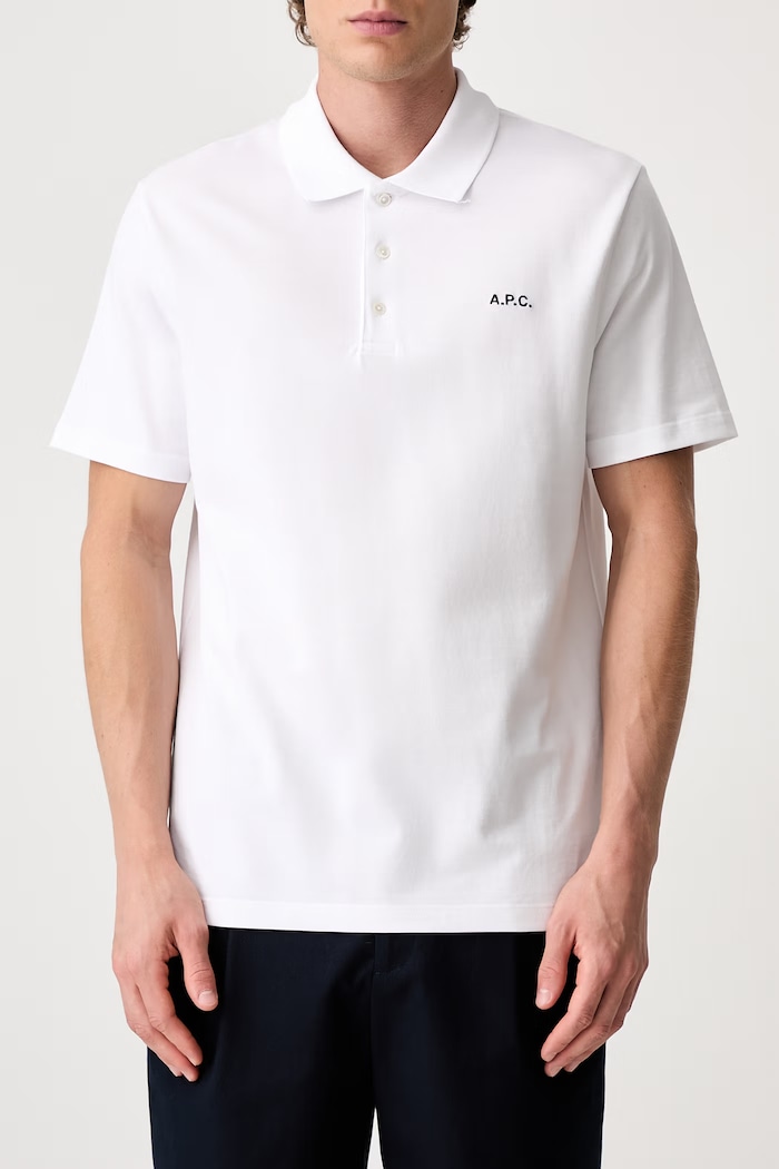 A.P.C. Polo tričko pánske bavlnené polo standard GOTS biela COGWZ.H26342