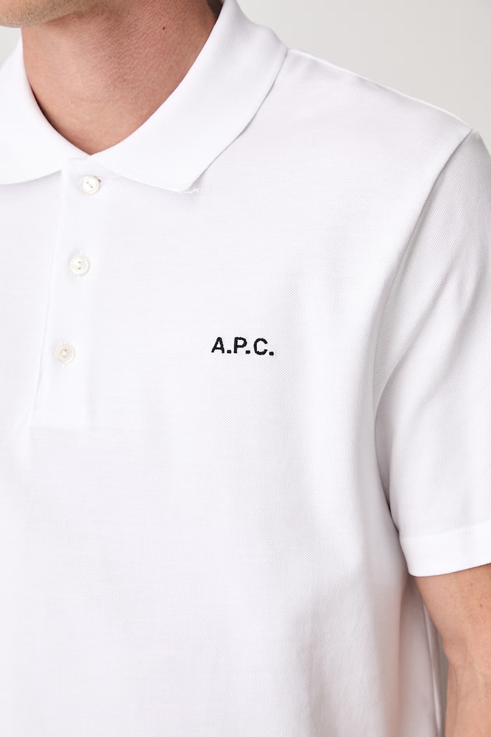 A.P.C. Polo tričko pánske bavlnené polo standard GOTS COGWZ.H26342 biela
