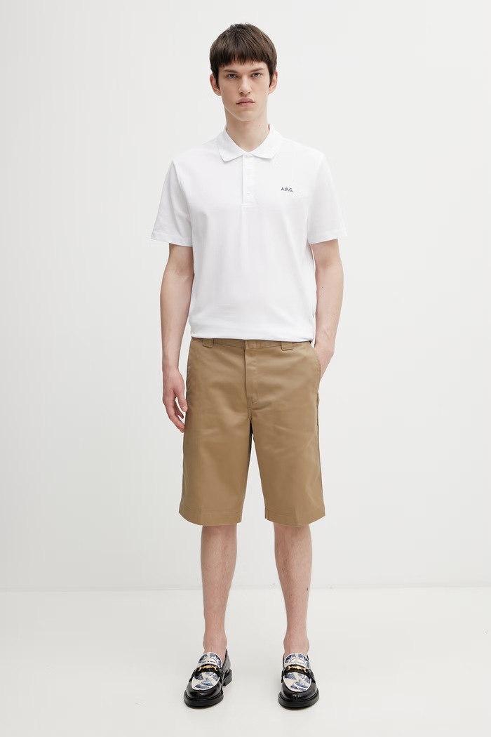A.P.C. polo standard GOTS pánske bavlnené polo tričko COGWZ.H26342 biela