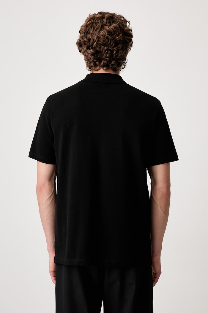 Oblečenie A.P.C. polo tričko pánske bavlnené polo standard GOTS COGWZ.H26342 čierna