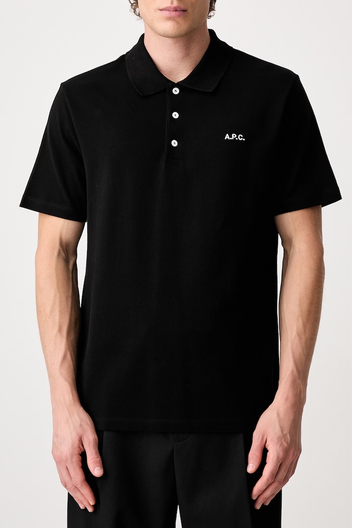 A.P.C. polo tričko pánske bavlnené polo standard GOTS čierna COGWZ.H26342