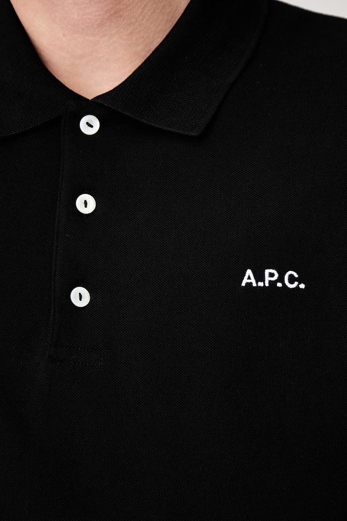 A.P.C. polo tričko pánske bavlnené polo standard GOTS COGWZ.H26342 čierna