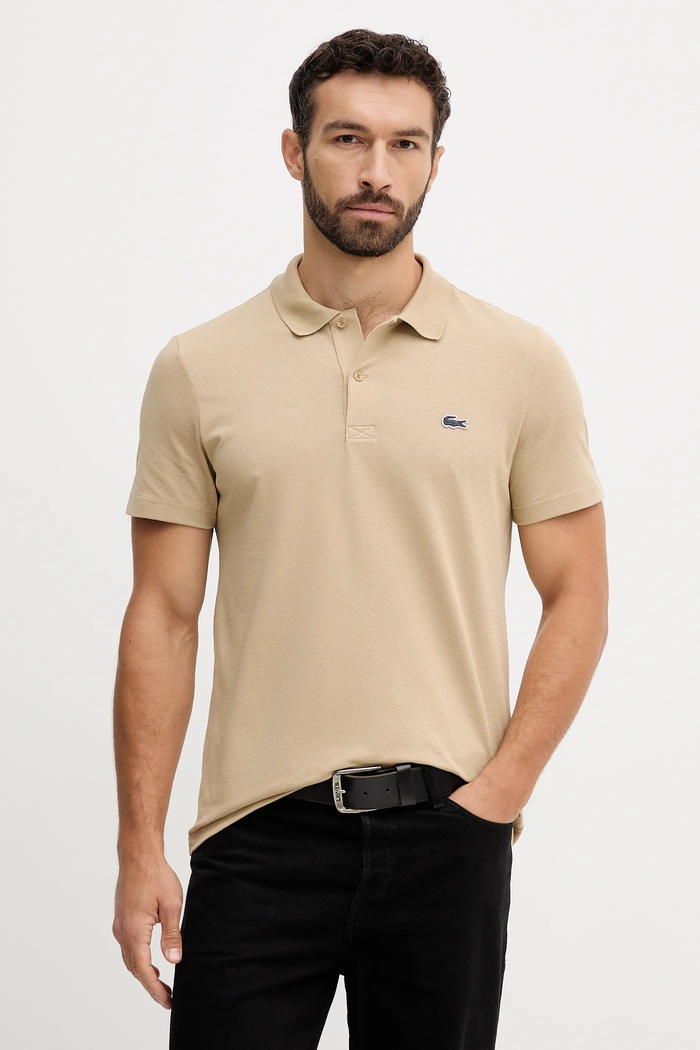 Lacoste Polo pentru bărbați cu bumbac bej DH5522
