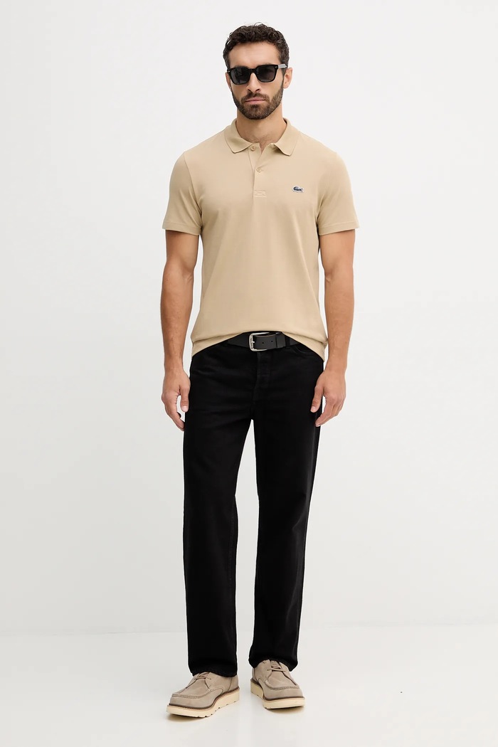 Lacoste Polo pentru bărbați cu bumbac DH5522 bej SS26