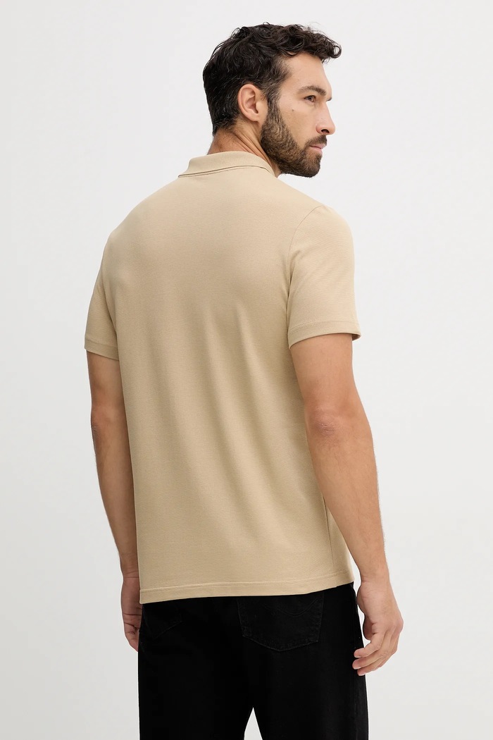 Îmbrăcăminte Lacoste Polo pentru bărbați cu bumbac DH5522 bej