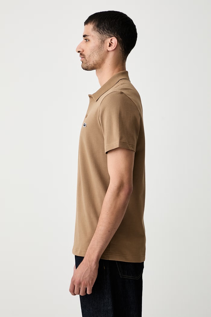 Lacoste πόλο ανδρικό με βαμβάκι καφέ DH5522