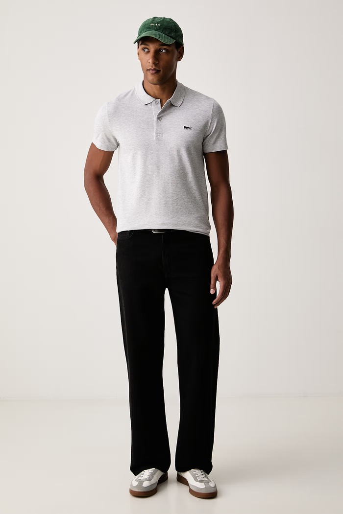 Lacoste polo majica moška z bombažem DH5522 siva SS26