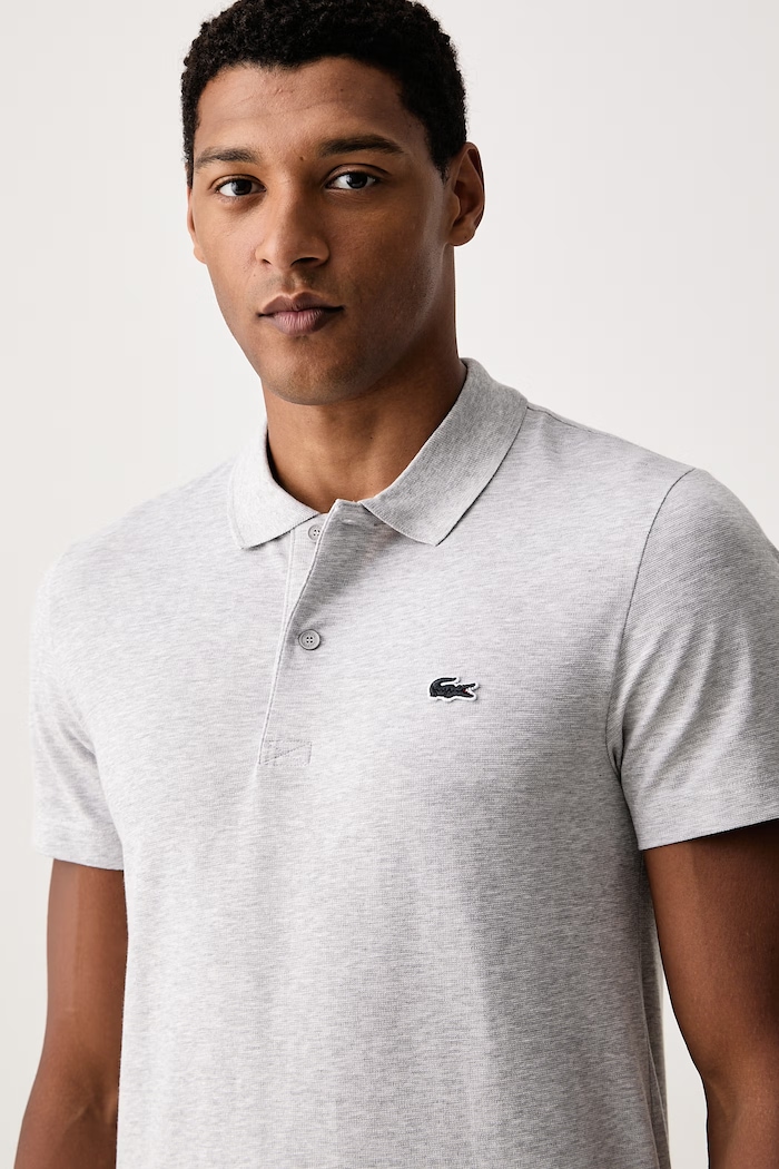 Lacoste polo majica moška z bombažem siva DH5522