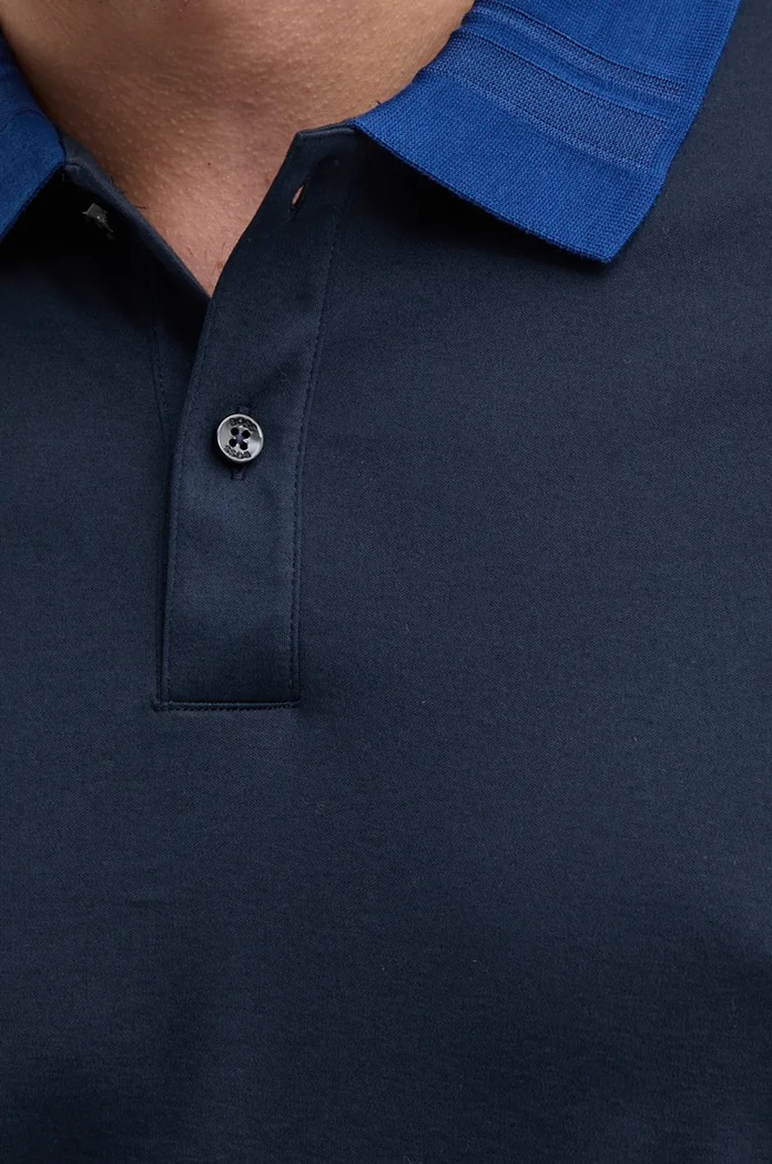 Bavlněné polo tričko BOSS 50521127 námořnická modř