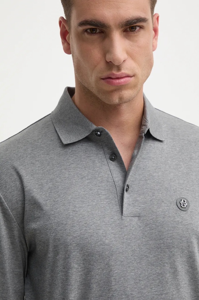 BOSS longsleeve bawełniany C-Paley 01 szary 50523917