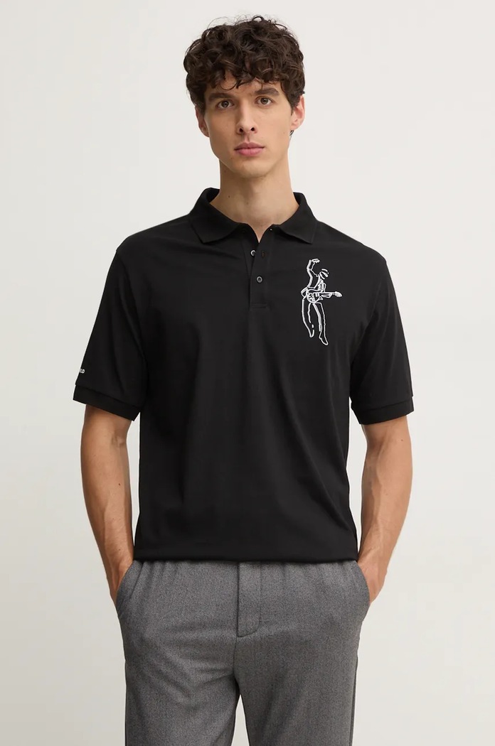Karl Lagerfeld Bavlněné polo tričko Karl Lagerfeld černá 544225.745442