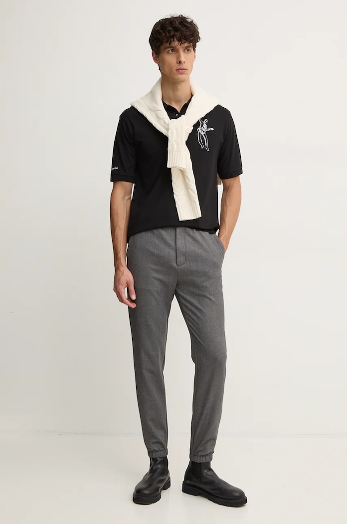 Karl Lagerfeld Bavlněné polo tričko Karl Lagerfeld 544225.745442 černá AW24
