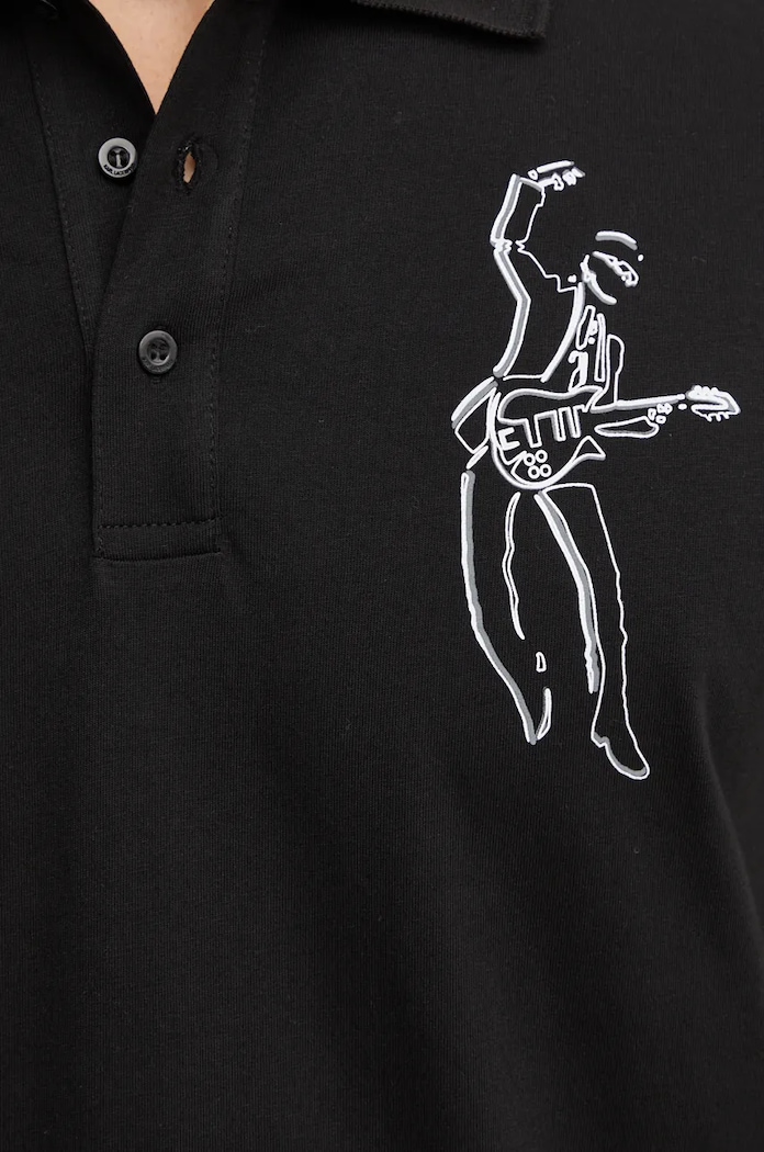 Bavlněné polo tričko Karl Lagerfeld Karl Lagerfeld černá 544225.745442