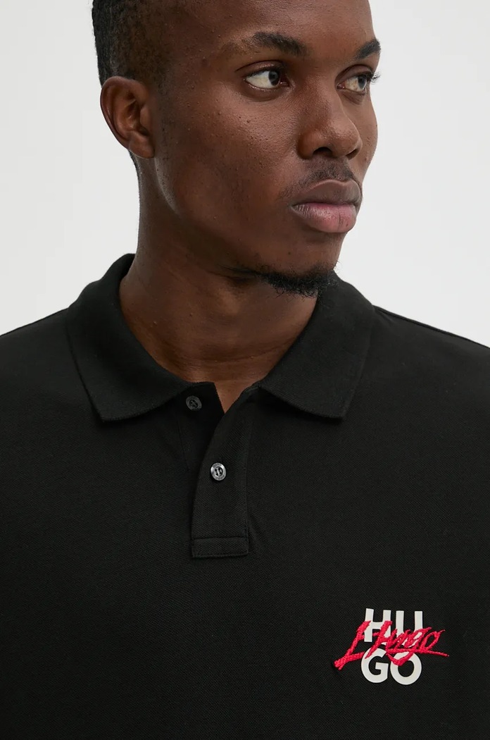 HUGO polo de bumbac negru 50533657