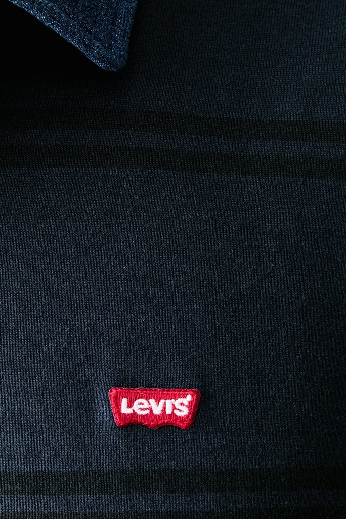 Tričko s dlhým rukávom pánske bavlnené CLASSIC LS RUGBY Levi's tmavomodrá A3120