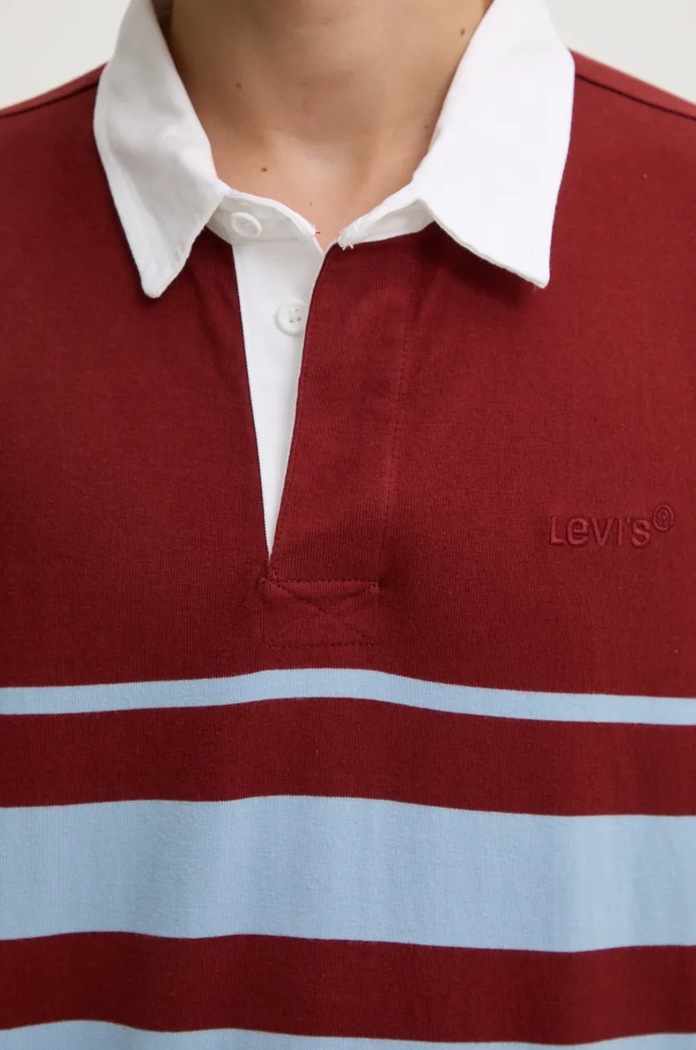Βαμβακερή μπλούζα με μακριά μανίκια Levi's A4845 καφέ
