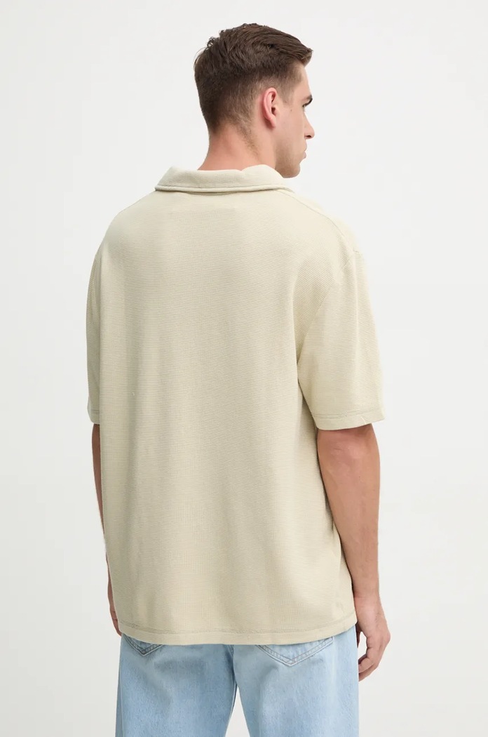 Дрехи Памучна тениска с яка Calvin Klein Jeans J30J326688 бежов