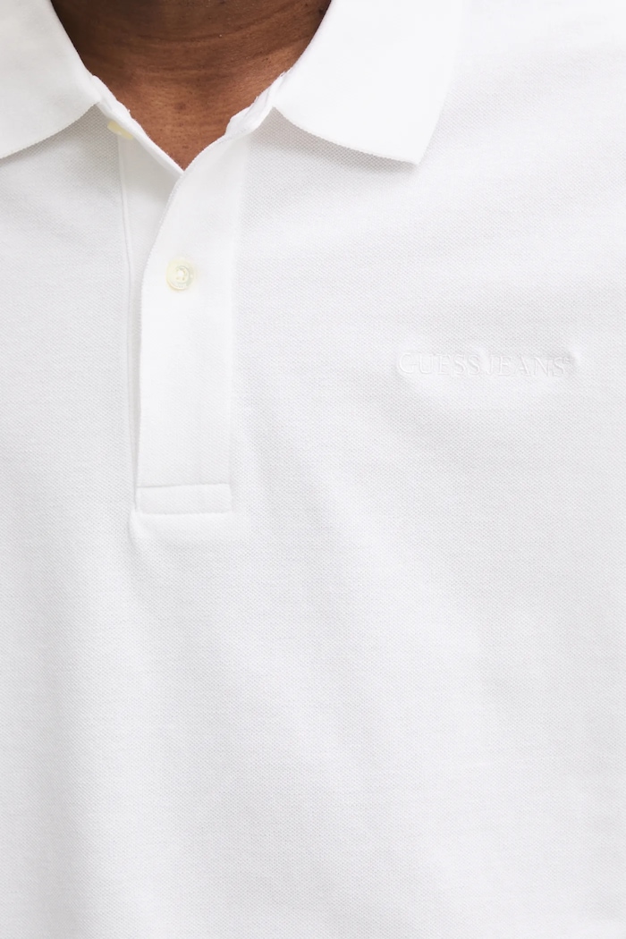 Bavlnené polo tričko Guess Jeans M4BP29.KCJV1 biela