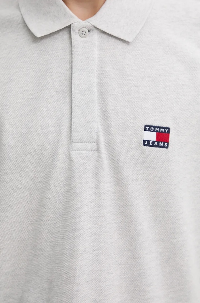 Pamučna polo majica Tommy Jeans DM0DM19622 siva
