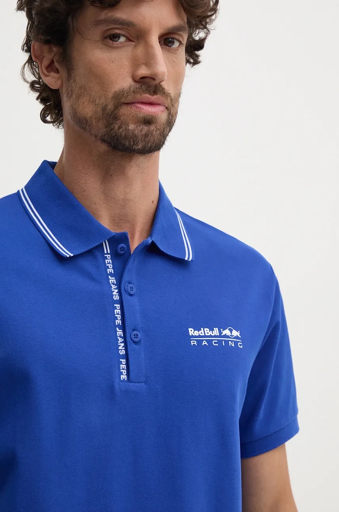 Polo tričko Red Bull Racing x Pepe Jeans potlač modrá RM540001