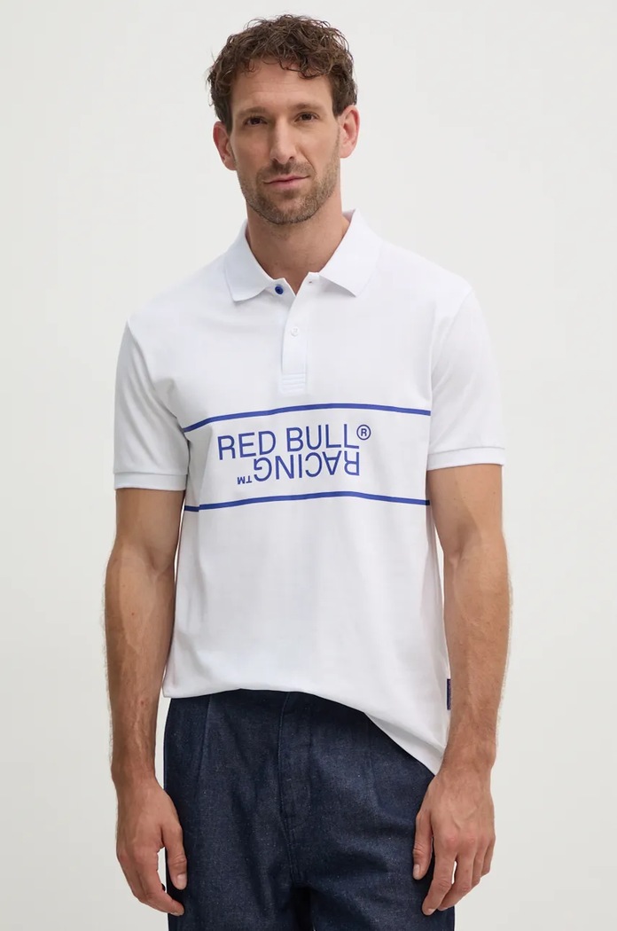 Polo majica Red Bull Racing x Pepe Jeans print bijela RM540004