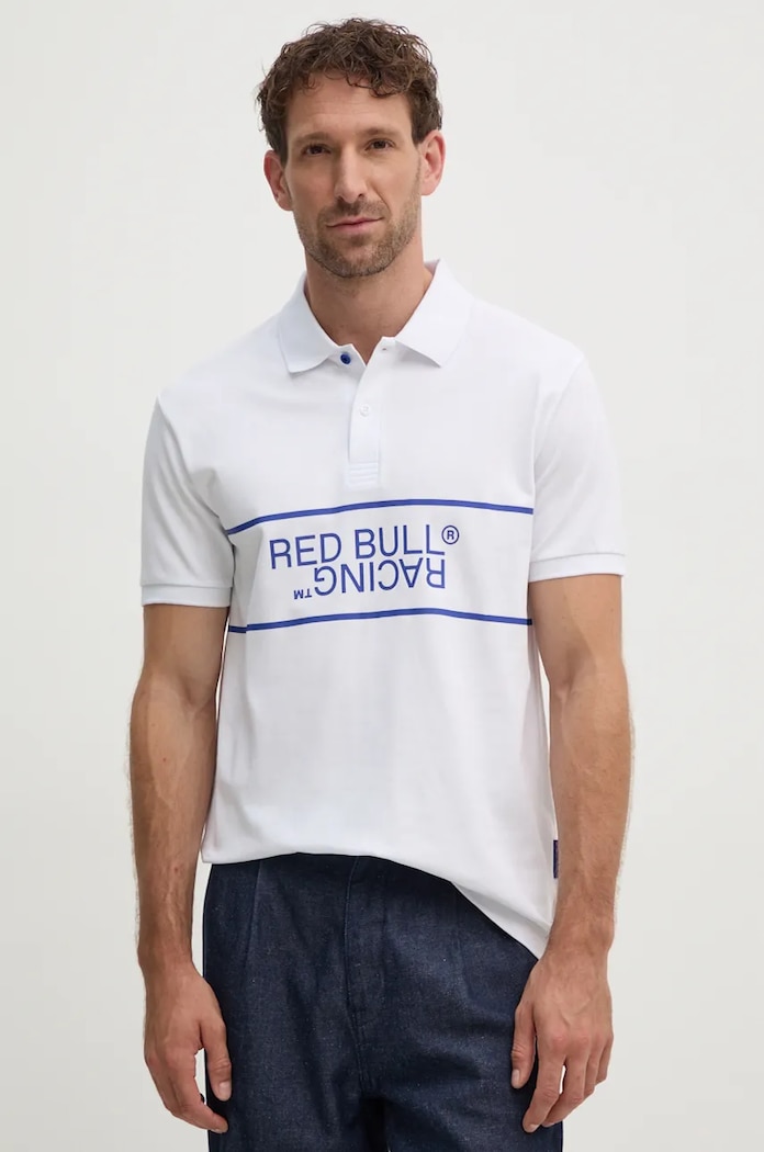Polo majica Red Bull Racing x Pepe Jeans print bijela RM540004
