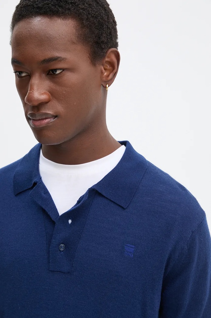 Sweter wełniany G-Star D25066.D847 granatowy