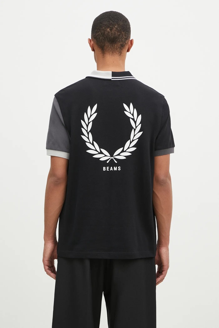 Oblečenie Bavlnené polo tričko Fred Perry Beams Grid Design Fp Shirt SM7186.102 čierna