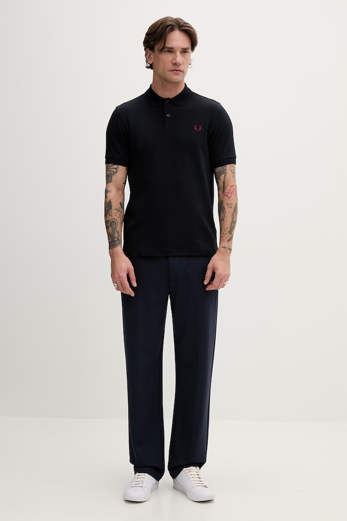 Bombažen polo Fred Perry M6000.V73 mornarsko modra AA00