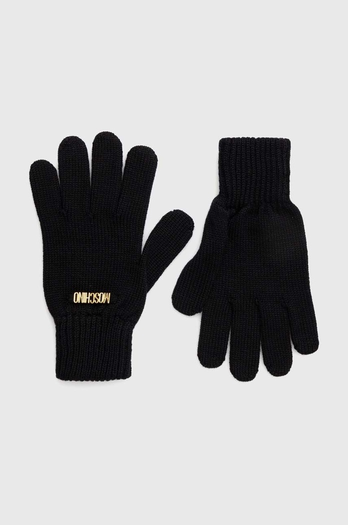 Μάλλινα γάντια Moschino μαλλί μαύρο M2973.65379