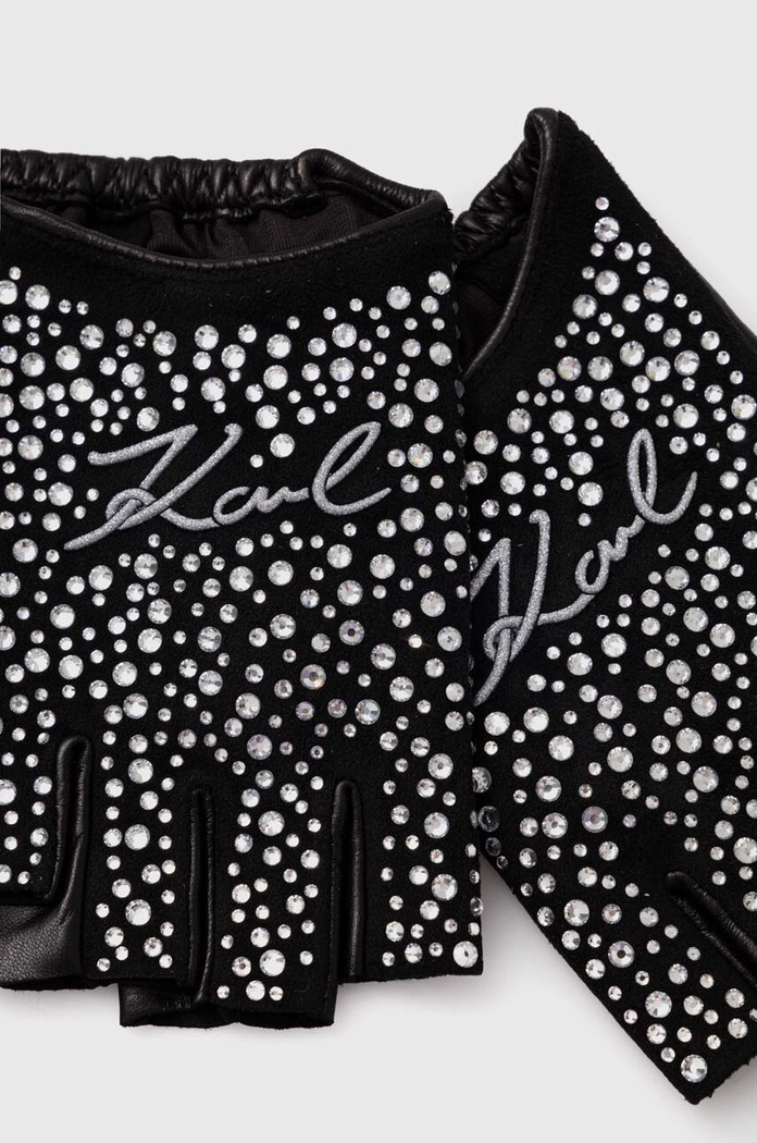 Rukavice bez prstov Karl Lagerfeld 245W3606 čierna AW24