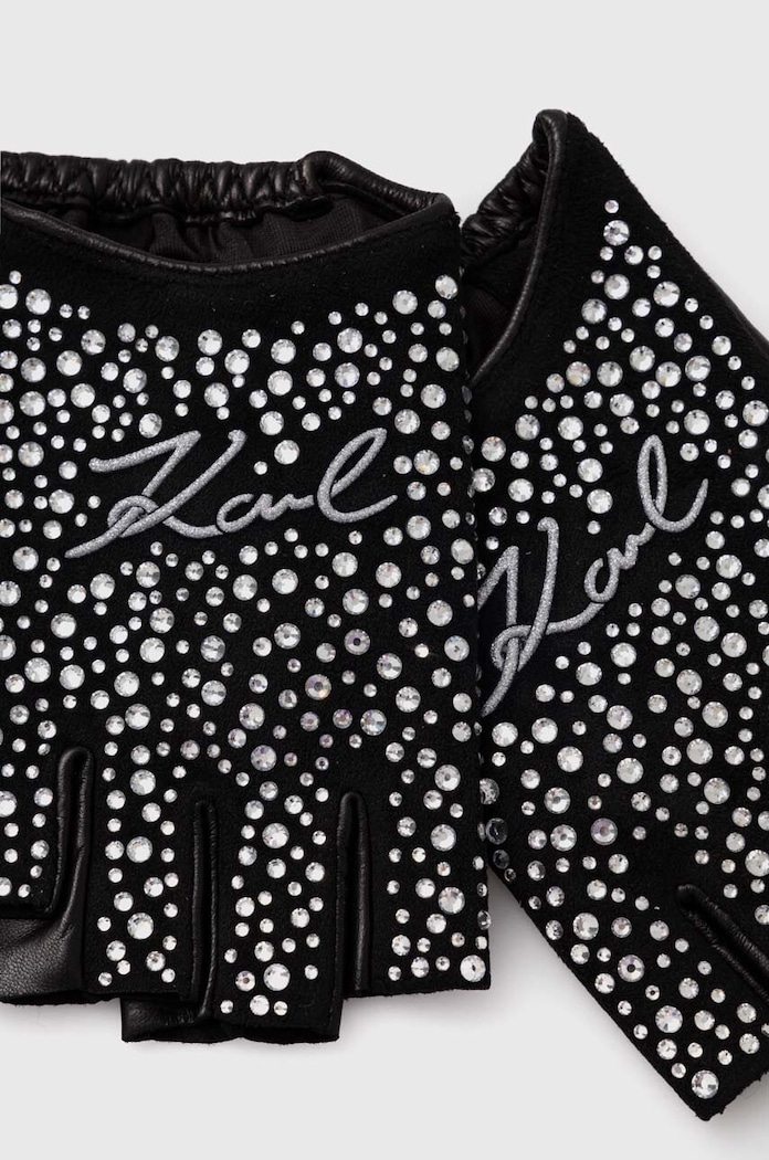 Rukavice bez prstov Karl Lagerfeld 245W3606 čierna AW24