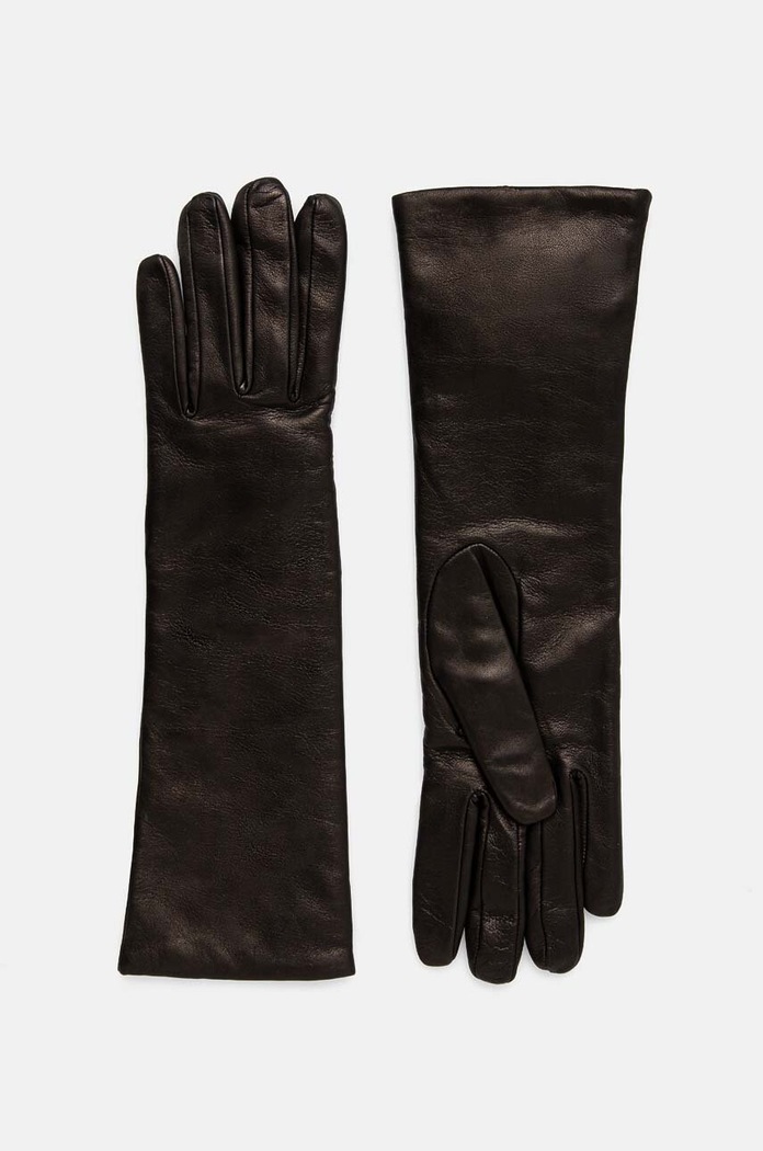 Weekend Max Mara bőr kesztyű sima fekete 2425566035600