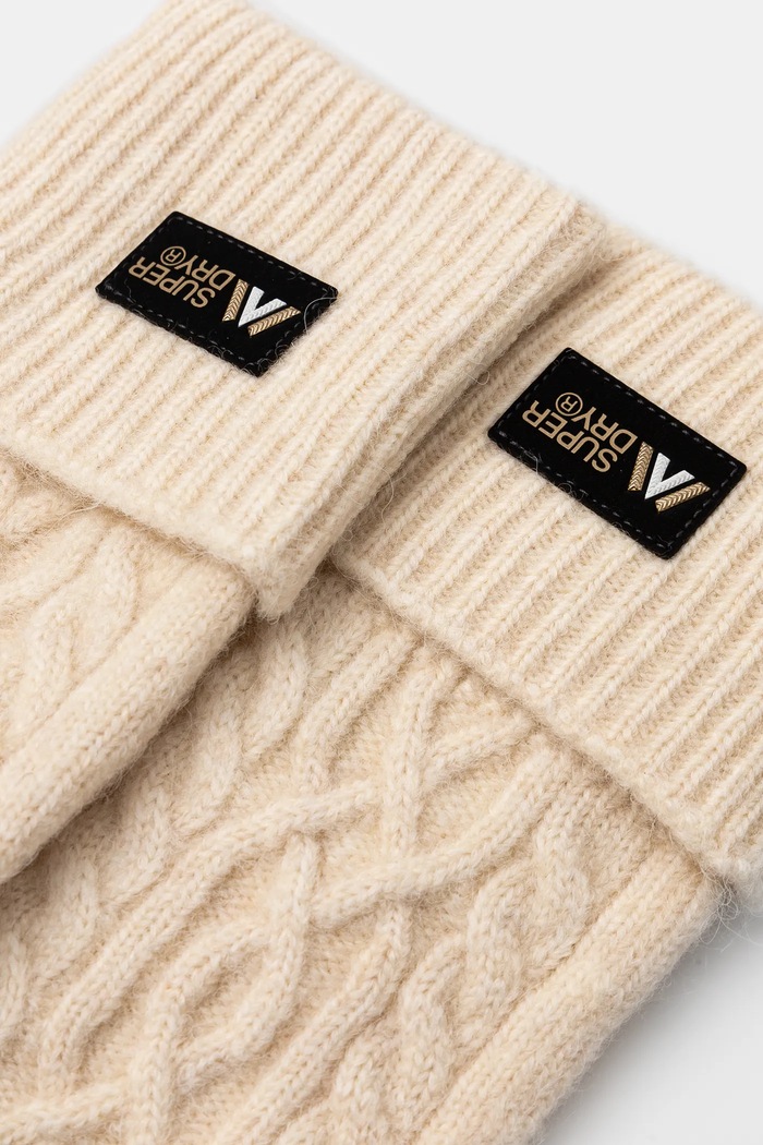 Γάντια από μείγμα μαλλιού Superdry W9310075A.9VI μπεζ AW24